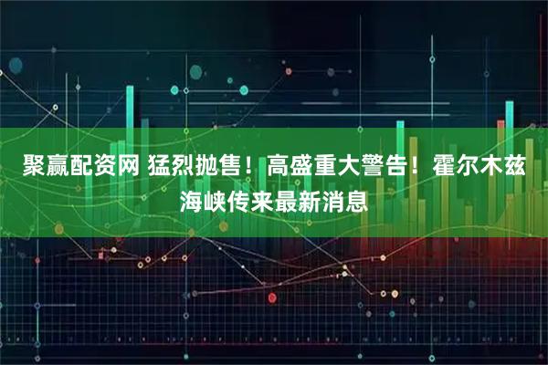 聚赢配资网 猛烈抛售！高盛重大警告！霍尔木兹海峡传来最新消息