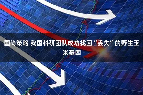 国尚策略 我国科研团队成功找回“丢失”的野生玉米基因