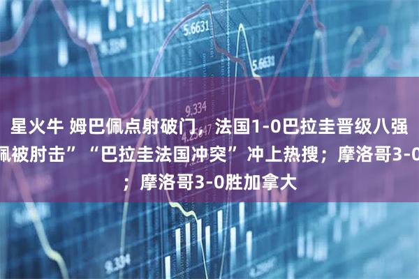 星火牛 姆巴佩点射破门，法国1-0巴拉圭晋级八强！“姆巴佩被肘击” “巴拉圭法国冲突” 冲上热搜；摩洛哥3-0胜加拿大